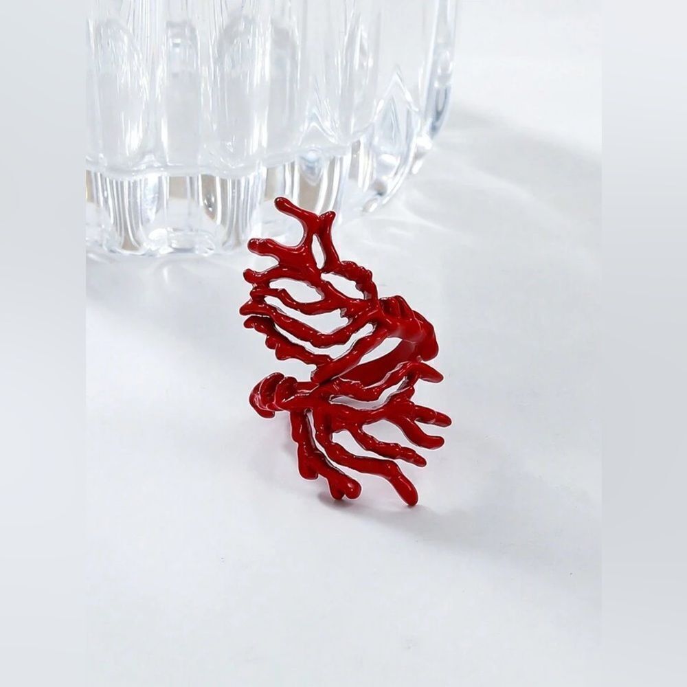 Zara Miro’s Coral Abstraction Bracelet and Ring Set-Bold And Unique - Picture 5 of 13